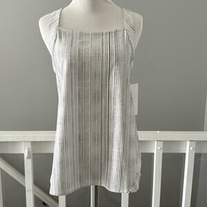 NWT Athleta Arrival Tank Amara Stripe White / Black Cross Back Size XS